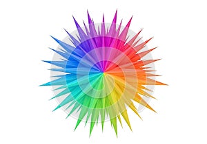 Vibrant rainbow explosion of color abstract starburst pattern