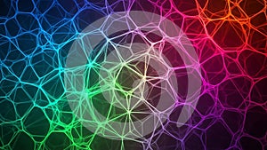 Vibrant Rainbow Network of Interconnected Lines Forming a Complex Geometric Pattern abstract