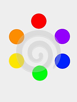 Vibrant rainbow polka dot circle