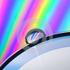 Vibrant Rainbow Reflected in a Macro Water Drop