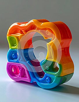 Vibrant Rainbow Teether Toy for Infant Development