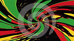 Vibrant Rasta Color Swirl Abstract Artwork