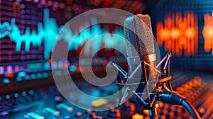 The Vibrant Recording Studio Mic.AI generated image