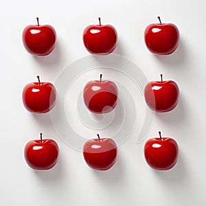 Vibrant Red Apples In A Harmonious Array Composition
