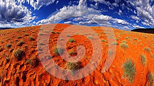 Dramatic Red Desert Panorama in the Australian Outback