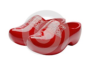 Vibrant red dutch clogs