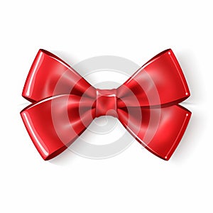 Vibrant red gift bow ribbon vector for festive decoration, Ai Generated