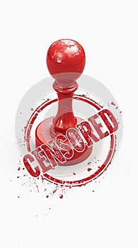 Red grunge rubber stamp with censored text on white background photo