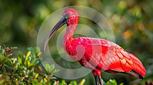 Stunning Scarlet Ibis Bird in Vibrant Tropical Setting