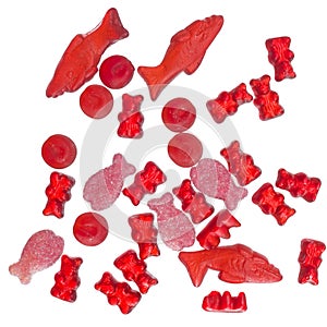 Vibrant red jelly candy