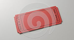 Symmetrical Red Perforated Ticket with Serial Codes
