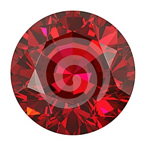 Vibrant red ruby gemstone close-up