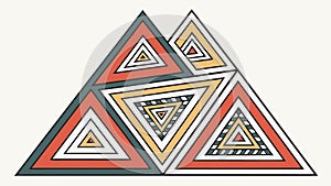 Vibrant Red Triangle Geometric Abstract Design, vector design Generative AI
