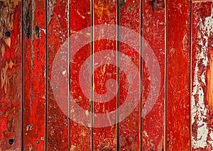 Vibrant red wooden background