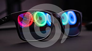 Vibrant Reflections: Glasses with Colorful AI-Generated Patterns