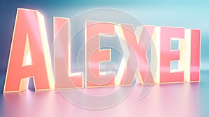 glowing pink typography render of name Alexei photo