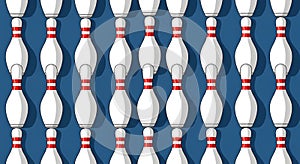 Seamless Bowling Pins Pattern Vector Illustration