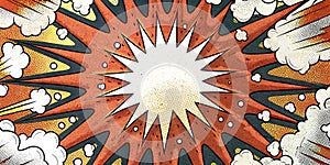 Vibrant Retro Comic Book Explosion Background Design Illustration