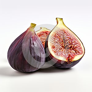 Vibrant Ripe Figs On White Background - Alastair Magnaldo Inspired Artwork