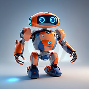 Vibrant Robotic Companion in Orange and Blue