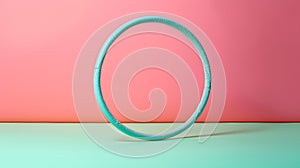 Vibrant Rubber Hoop On Pink And Green Background