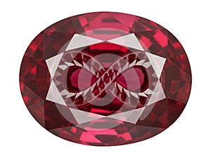 Vibrant ruby gemstone isolated on transparent background