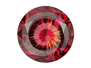 Vibrant ruby gemstone isolated on transparent background
