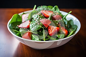 Vibrant Salad strawberries spinach. Generate Ai