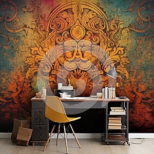 Vibrant Sanskrit Scrolls Wallpaper