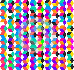 Vibrant Seamless Isometric Cube Pattern Background - Abstract Geometric Design Element