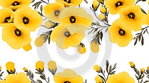 Yellow Snapdragons Seamless Pattern Design