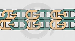 Seamless Interlocking Anchor Chain Pattern Background