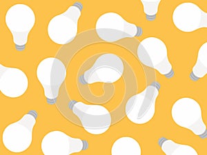 Seamless Pattern with Light Bulbs on a Bright Yellow Background