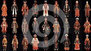 Diverse Cultures: People of Different Ethnicities in Traditional Costumes photo