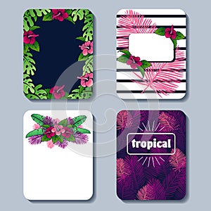 Vibrant set of tropical backgrounds