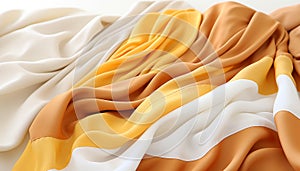 Vibrant silk clothing in abstract wave pattern, elegance and softness generated by AI