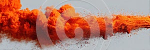 Vibrant Sindoor Powder Burst Creating an Artistic Splash in the Sky During a Festive Celebration photo
