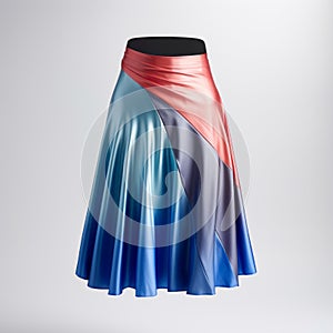 Colorful Skirt: A 3d Modelling With Dark Sky-blue And Light Crimson photo