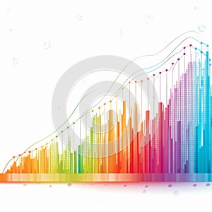 Vibrant Skylines: A Colorful Vector Business Line Graph