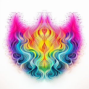 Vibrant Smoke Horn And Rainbow Pattern - Abstract Vector Illustration