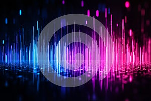 Vibrant sound wave visualization in blue and pink tones creating dynamic and energetic atmosphere This abstract design photo