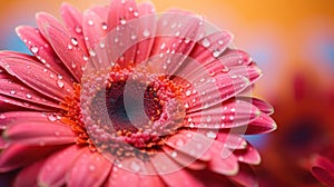 Vibrant Close-up Of Pink Gerbera Flower With Sharp Details