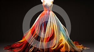 Vibrant Spectrum Colors: A Stunning Dress Made Of Paint