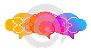 Vibrant Speech Bubble Chat, Colorful Communication Icons, vector design Generative AI