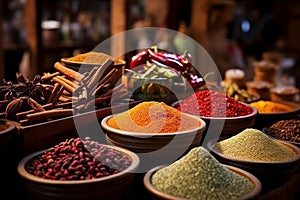 Vibrant Spices vegetables table cook. Generate Ai
