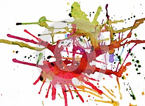 Vibrant splattered painting