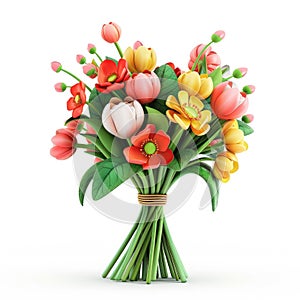 Vibrant Spring Bouquet of Tulips and Anemones, Perfect for Celebration photo