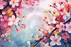Vibrant Spring flower background. Generate Ai