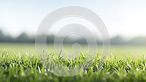 Vibrant Spring Scene. Lush Green Grass, White Yellow Background. Easter Concep