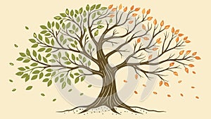 Vibrant Spring Tree: Fresh Light Green Foliage, vector design Generative AI